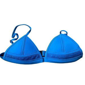 Qins Bikini Top Bra Blue Adjustable Strap Women Size Medium